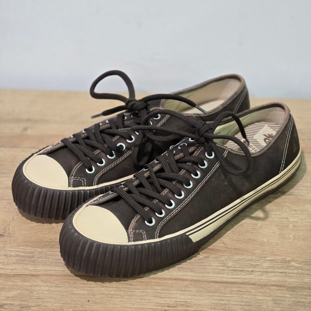 PF Flyers Center Lo Brown Leather Sneakers Mens Size 15 Low Top PF0172 Shoes